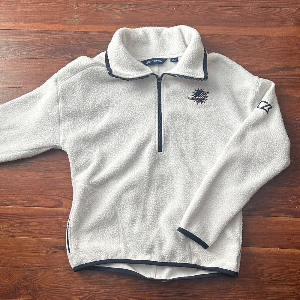 CUTTER & BUCK 1/4 ZIP MIAMI DOLPHINS SWEATER